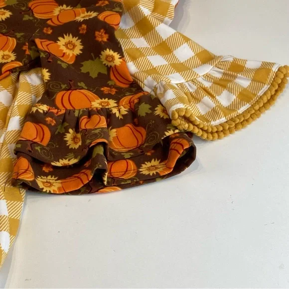 Rare Editions Toddler Girls Pumpkin Check Dress - 2 Pack 2T - Picture 6 of 14